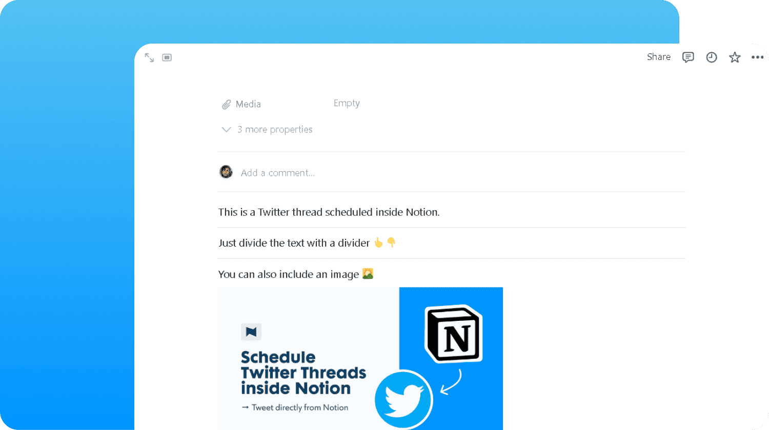Create Twitter Threads inside Notion